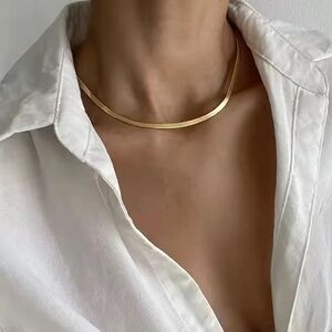 18K Gold Plated Herringbone Necklace